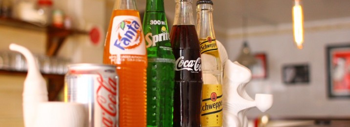 Sodas in Bottles: Sprite, Fanta, Coke, Soda Water